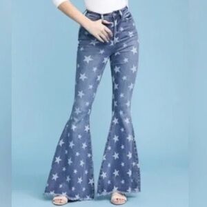 Judy Blue Super Flare star print Jeans